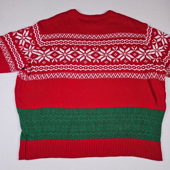 Ugly Christmas Sweater Funny Blizzard Bay T-Rex Fair Isle Unisex 2X Cotton Knit - Picture 9 of 13